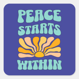 Peace Starts Within Square Sticker