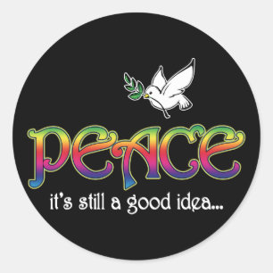 Peace Still A Good Idea - White Dove Olive Branch Classic Round Sticker