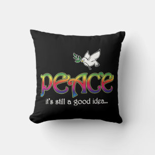 Peace Still A Good Idea - White Dove Olive Branch Cushion