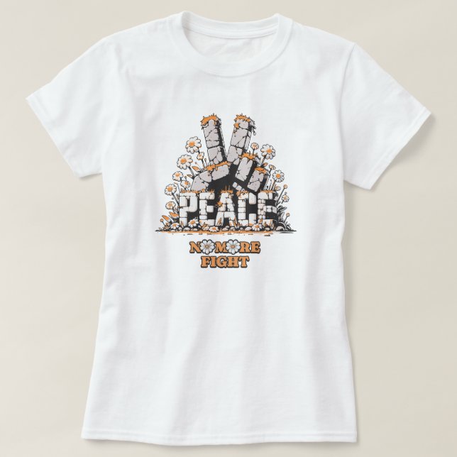 Peace Stone Flower Vintage Inspirational Quote T-Shirt (Design Front)