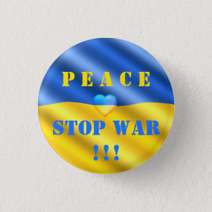 Peace - Stop War in Ukraine - Freedom Support 3 Cm Round Badge