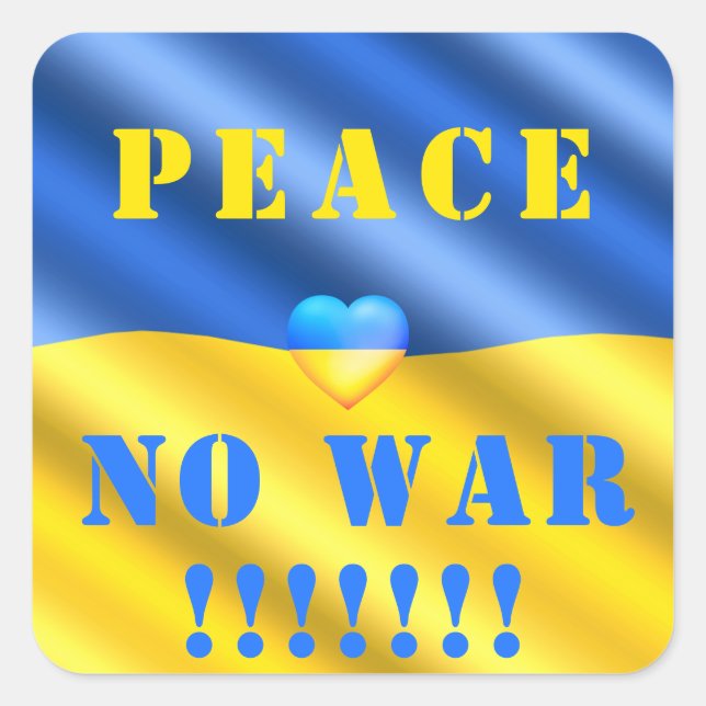 Peace - Stop War in Ukraine - Freedom - Support  Square Sticker (Front)