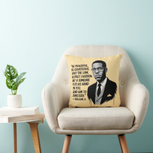 Peace & Strength – Malcolm X Inspirational Quote Cushion