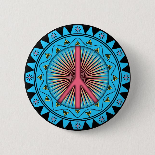 Peace ~ Sun 6 Cm Round Badge (Front)