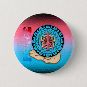 Peace ~ Sun 6 Cm Round Badge