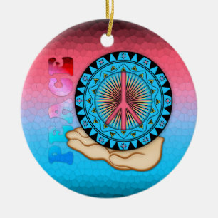 Peace ~ Sun Ceramic Tree Decoration