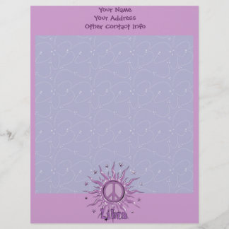 Peace Sun Libra Customized Letterhead
