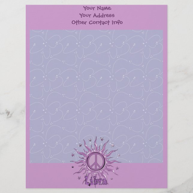 Peace Sun Libra Customized Letterhead (Front)