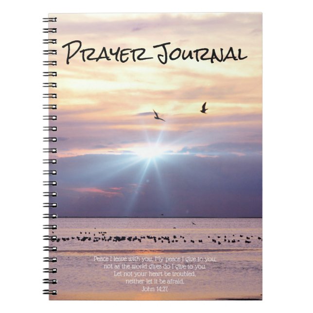 Peace Sunset Ocean Prayer Journal (Front)