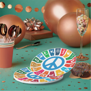 Peace Sustainability Goals Eco-Friendly Party Pack Paper Plate