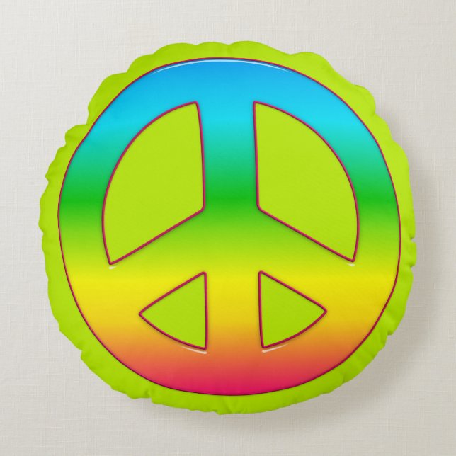 Peace Symbol 01 (ckc)-Round Throw Pillow (Front)