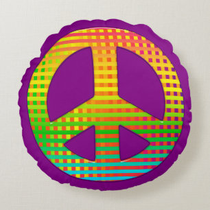 Peace Symbol 05 (ckc)-Round Throw Pillow