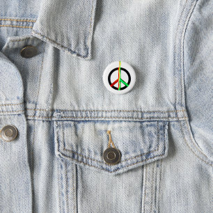 PEACE SYMBOL 3 CM ROUND BADGE