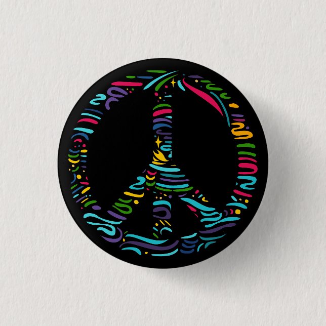 Peace Symbol 3 Cm Round Badge (Front)