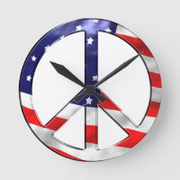 Peace Symbol American Flag Wall Art
