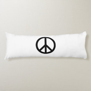 Peace symbol Anti War black white modern Body Cushion