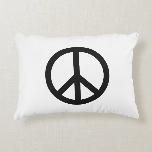 Peace symbol Anti War black white modern Decorative Cushion (Front)