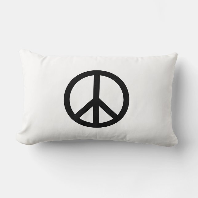 Peace symbol Anti War black white modern Lumbar Cushion (Front)