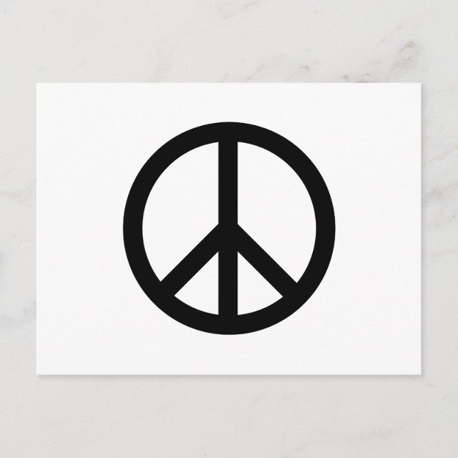 Peace symbol Anti War black white modern Postcard (Front)