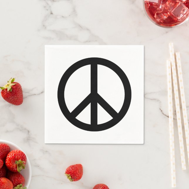 Peace symbol Anti War black white party paper Napkin (Insitu)