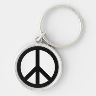 Peace symbol Anti War black white simple Key Ring