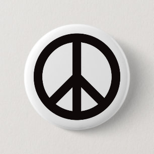 Peace Symbol - Black 6 Cm Round Badge