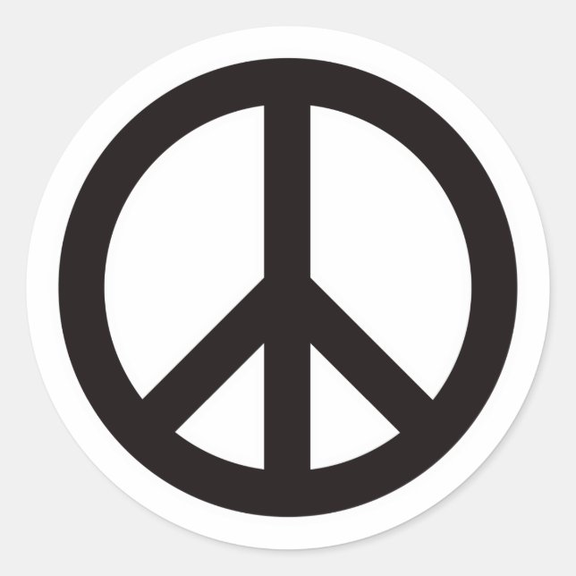 Peace Symbol - Black Classic Round Sticker (Front)