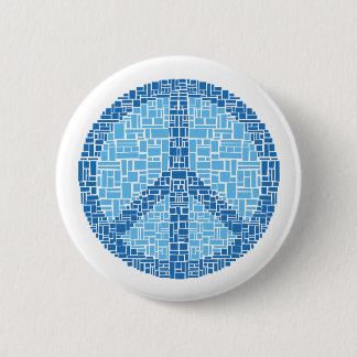 Peace Symbol (Blue) 6 Cm Round Badge