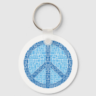 Peace Symbol (Blue) Key Ring