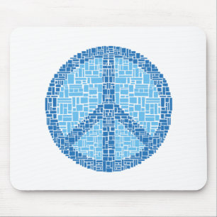 Peace Symbol (Blue) Mouse Mat