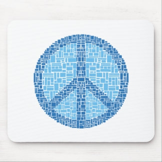 Peace Symbol (Blue) Mouse Mat