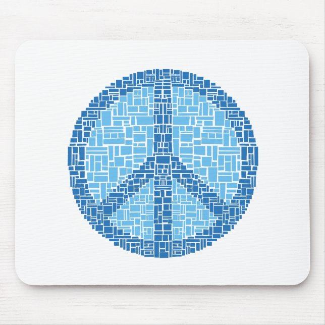 Peace Symbol (Blue) Mouse Mat (Front)