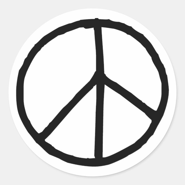Peace Symbol Classic Round Sticker (Front)