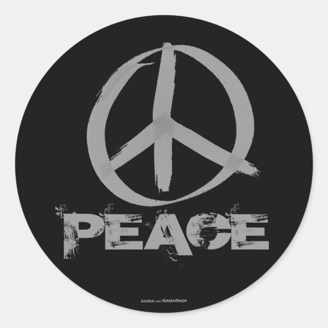Peace Symbol Classic Round Sticker (Front)