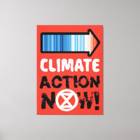 Peace Symbol & Climate Stripes Canvas Wall Art 