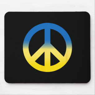 Peace Symbol - Colors Of Ukraine Flag With Peace S Mouse Mat
