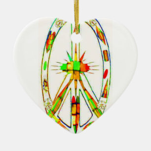 Peace Symbol Coloured Glass Ceramic Tree Decoration
