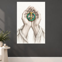 Peace Symbol Cradled in Hands
