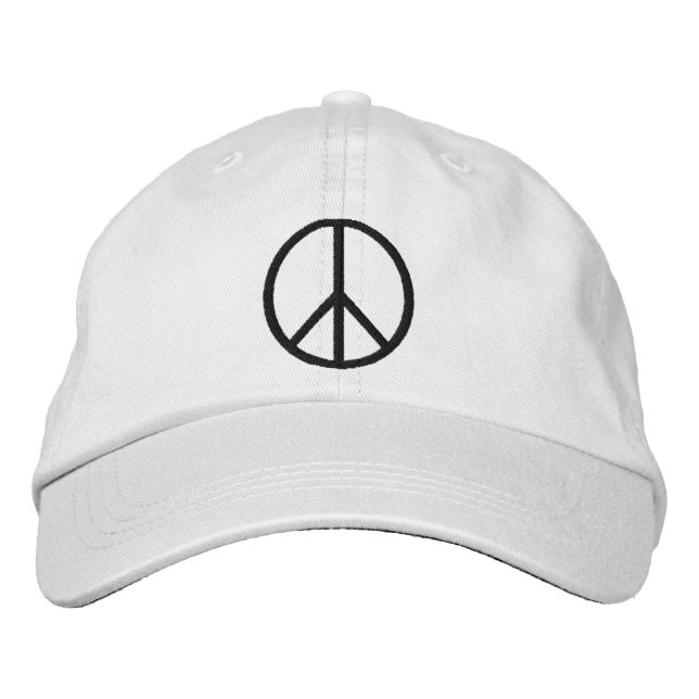 Peace Symbol Embroidered Hat (Front)