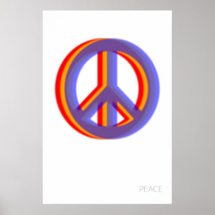 Peace Symbol Fine Art Print RGB Colours, Modern