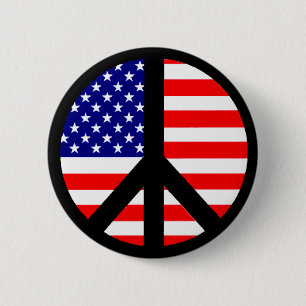Peace Symbol Flag 6 Cm Round Badge