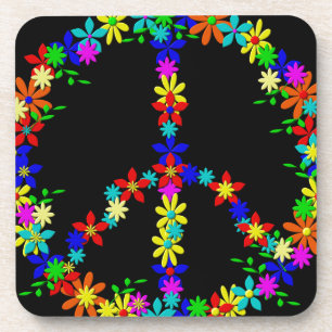 Peace Symbol Flower Power Coaster