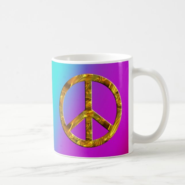 PEACE symbol - GOLD & SILVER Coffee Mug (Right)