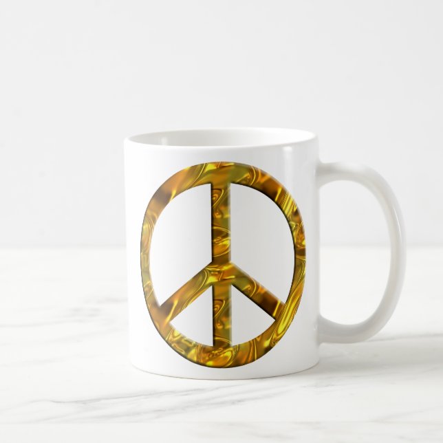 PEACE symbol - GOLD & SILVER Coffee Mug (Right)