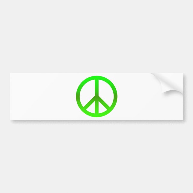 Peace Symbol Green Bumper Sticker (Front)