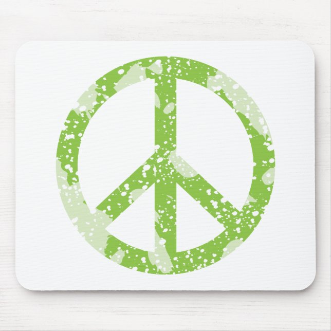 Peace Symbol (Green) Mouse Mat (Front)