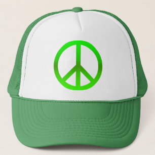 Peace Symbol Green Trucker Hat