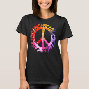 Peace Symbol Hand Sign  Tye Dye Awareness Tee