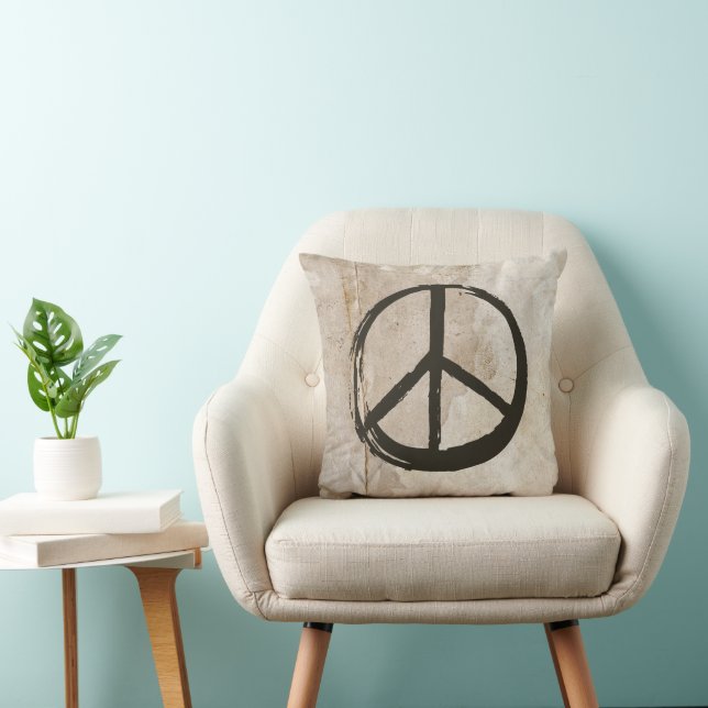Peace Symbol Hippie Love 1960s Sign Mud Soiled Cushion (Chair)