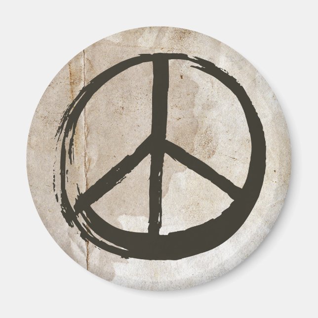Peace Symbol Hippie Love 1960s Sign Mud Soiled Magnet (Front)